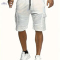 Lightweight Striped Athletic Shorts for Men - Casual Gym Wear   OAXG Black / XS