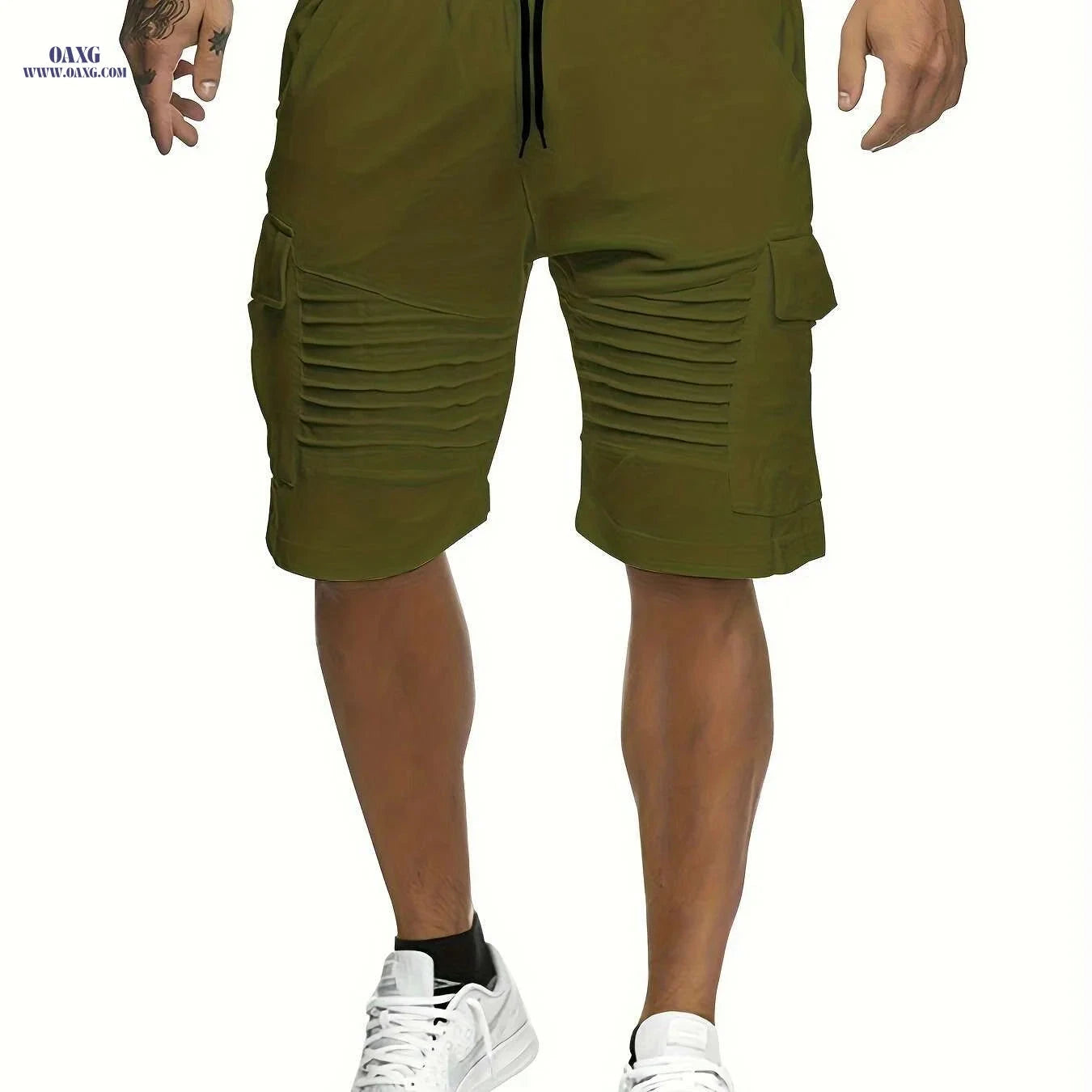 Lightweight Striped Athletic Shorts for Men - Casual Gym Wear   OAXG Black / XS