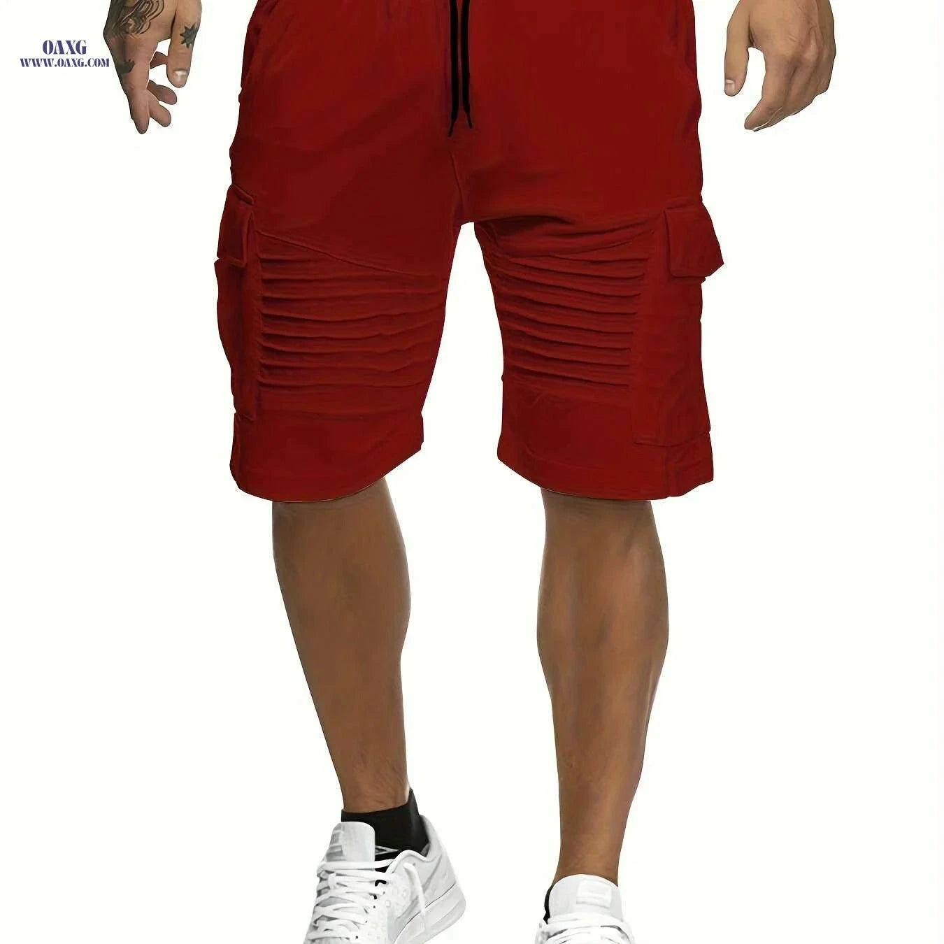 Lightweight Striped Athletic Shorts for Men - Casual Gym Wear   OAXG Black / XS