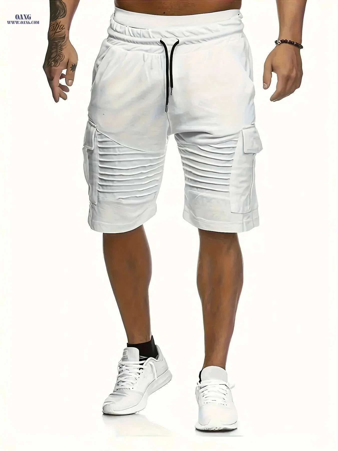 Lightweight Striped Athletic Shorts for Men - Casual Gym Wear   OAXG 