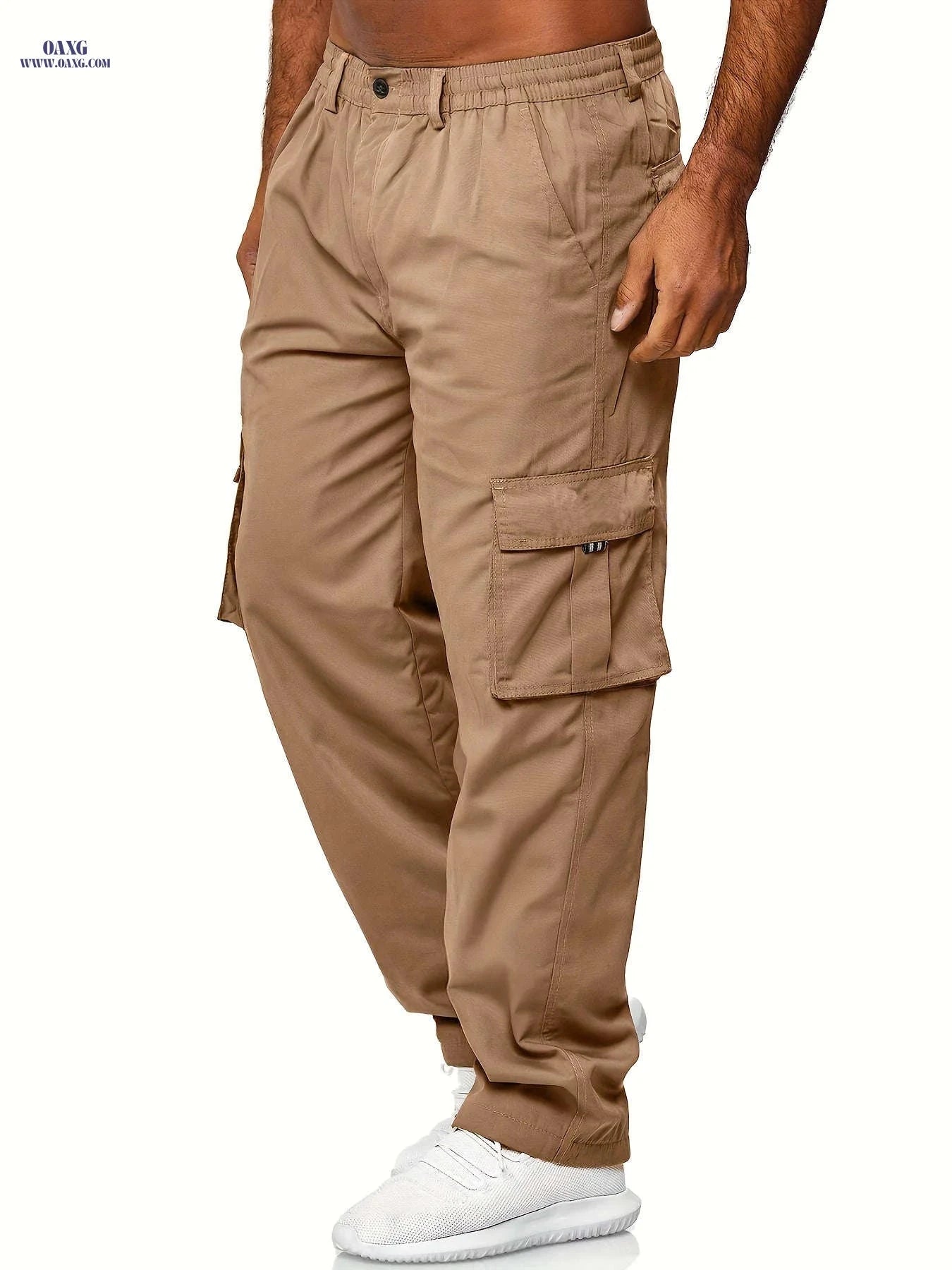 Lightweight Summer Cargo Pants for Men - Breathable, Casual Fit Olive Green   OAXG 