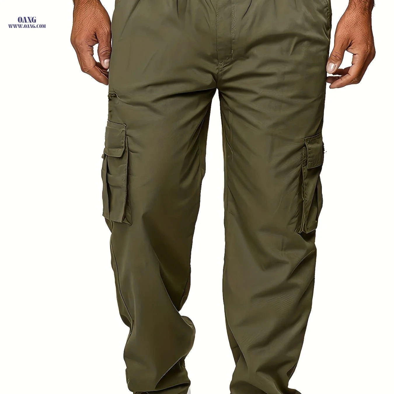 Lightweight Summer Cargo Pants for Men - Breathable, Casual Fit Olive Green   OAXG 