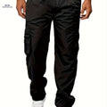 Lightweight Summer Cargo Pants for Men - Breathable, Casual Fit Olive Green   OAXG Black / FR S