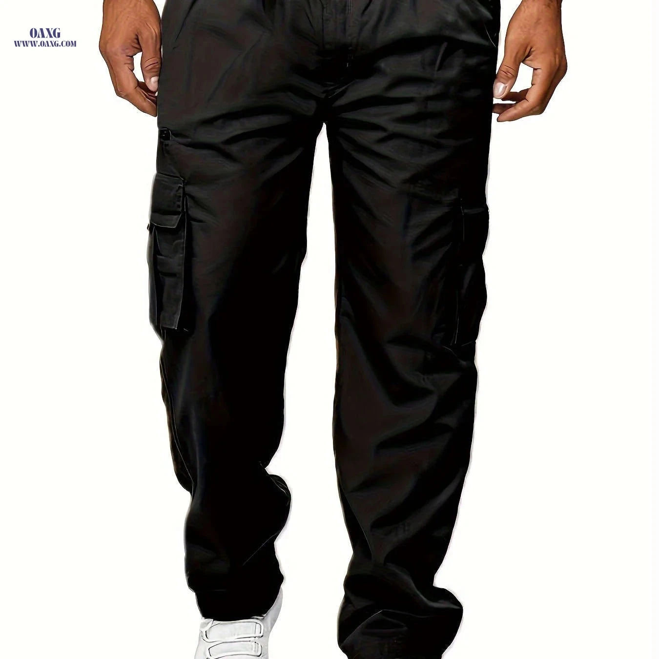 Lightweight Summer Cargo Pants for Men - Breathable, Casual Fit Olive Green   OAXG Black / FR S