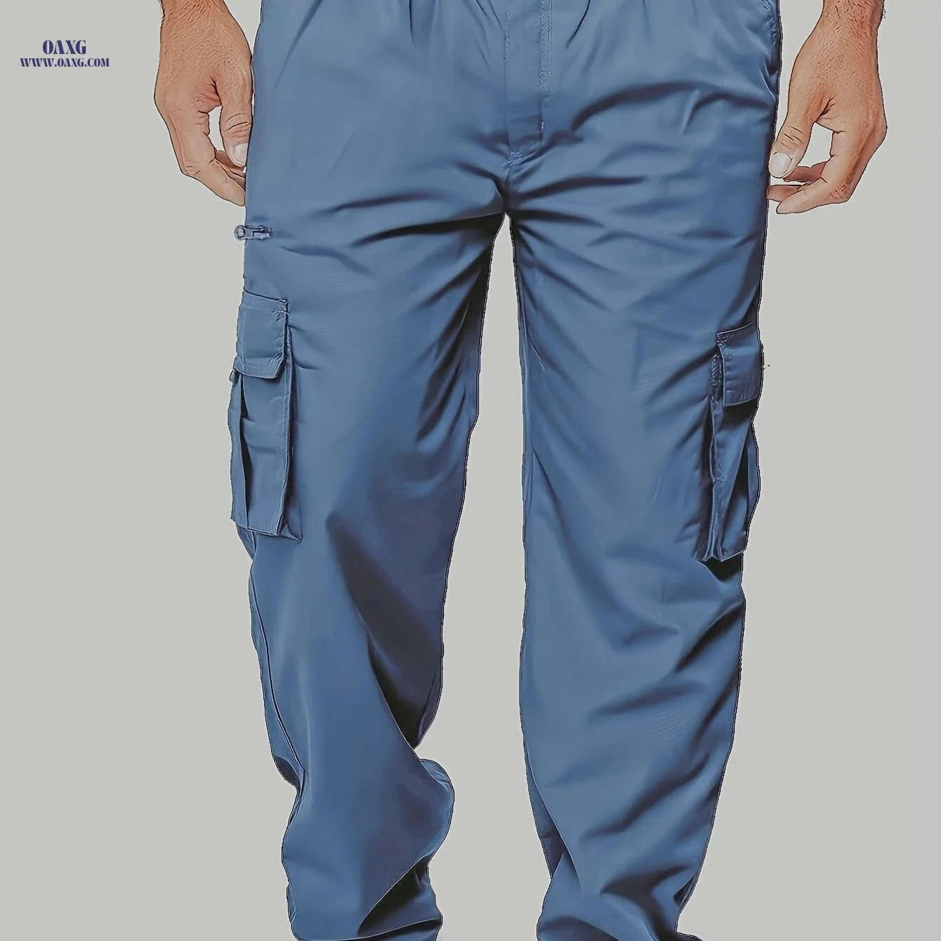 Lightweight Summer Cargo Pants for Men - Breathable, Casual Fit Olive Green   OAXG Black / FR S