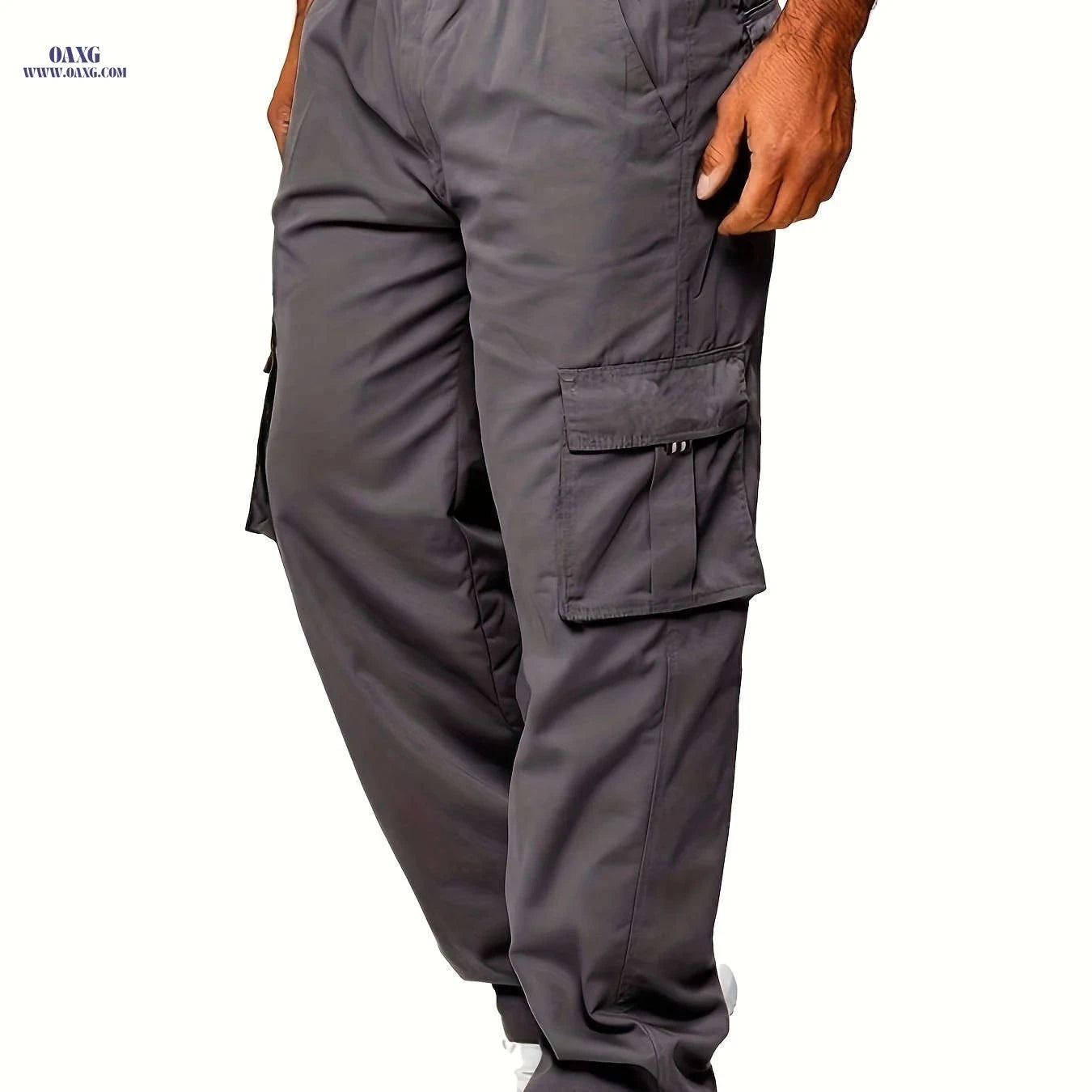 Lightweight Summer Cargo Pants for Men - Breathable, Casual Fit Olive Green   OAXG Black / FR S