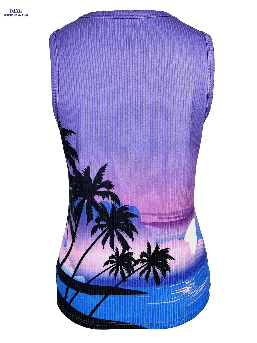 Lightweight Tropical Women's Sleeveless Button-Front Top - Spring Fashion   OAXG Dark Violet / XS