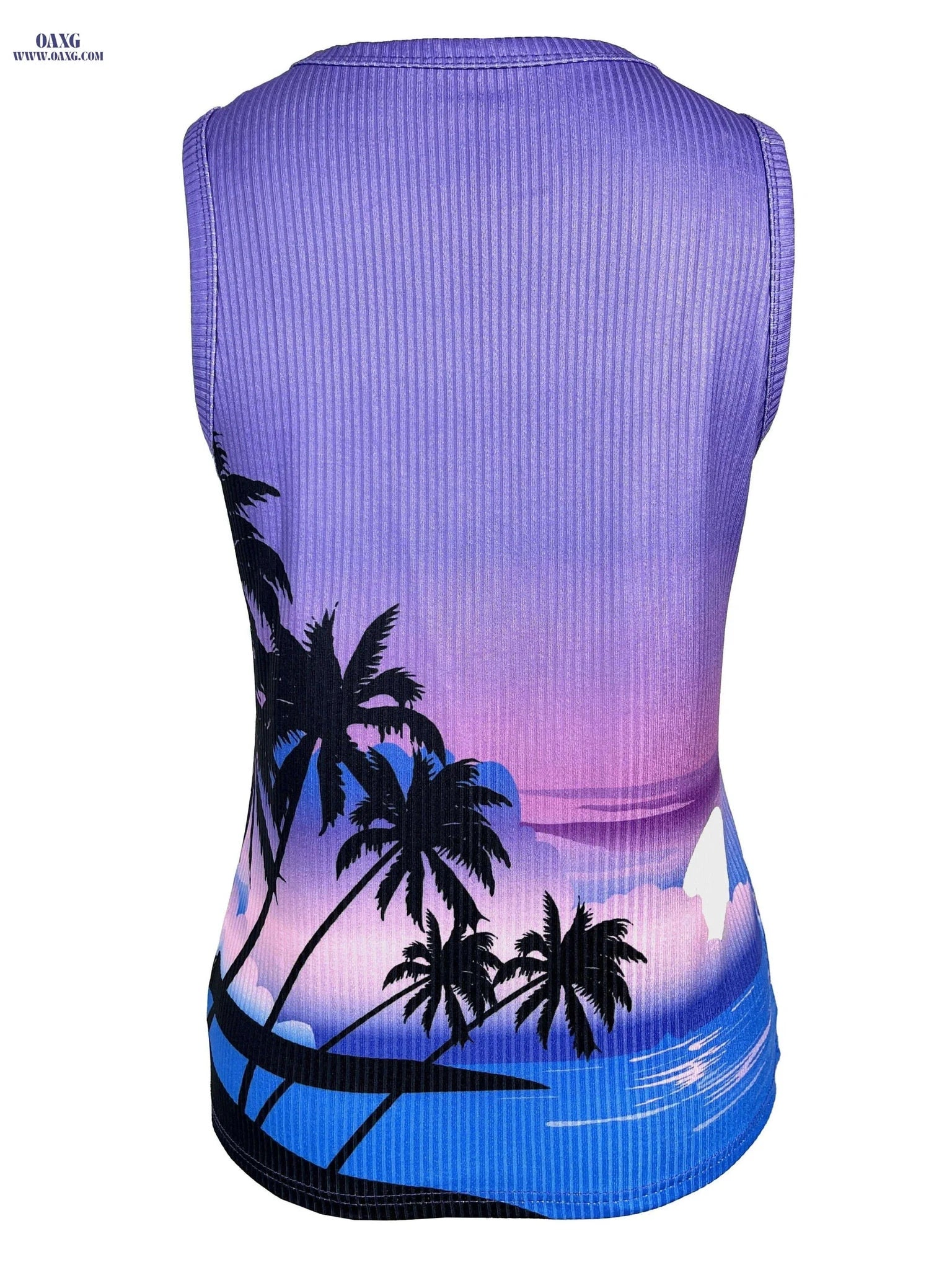 Lightweight Tropical Women's Sleeveless Button-Front Top - Spring Fashion   OAXG Dark Violet / XS