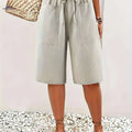 Lightweight Women's Casual Cargo Shorts - Elastic Waist & Pockets   OAXG 