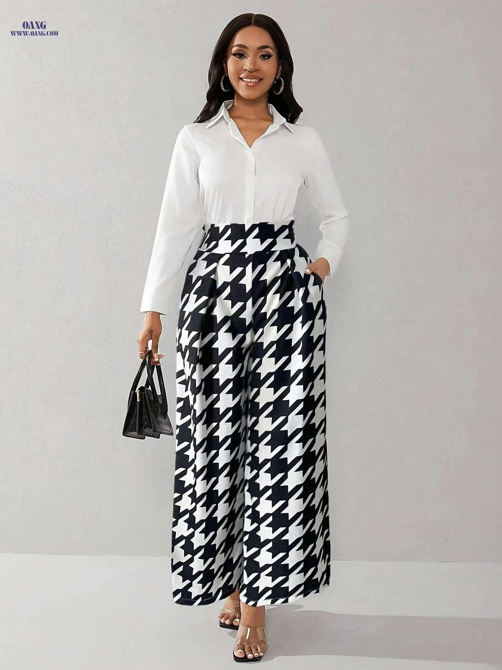 Lingshuangxing Women's High-Waisted Straight-Leg Pants - Casual Elegance   OAXG 