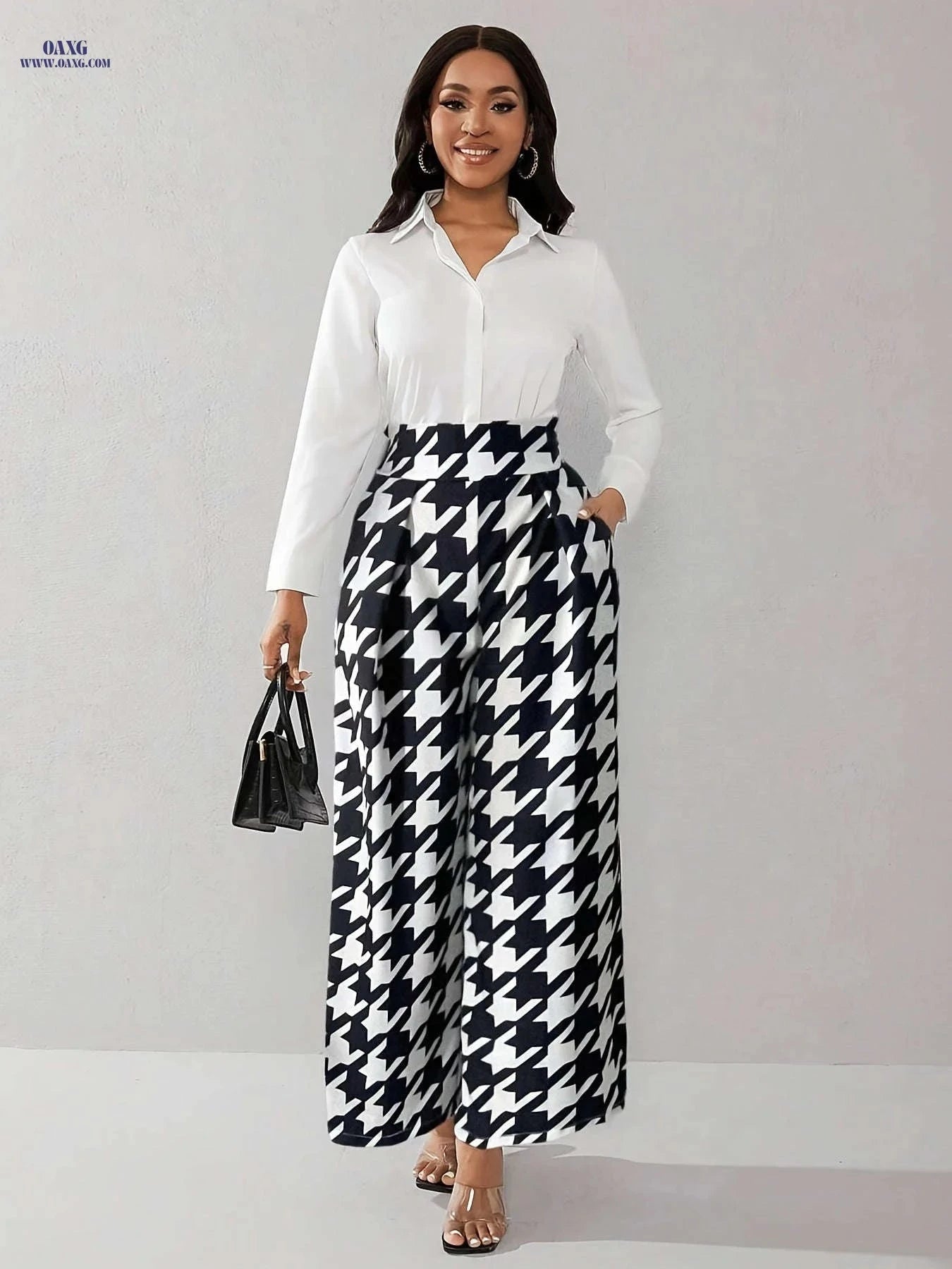 Lingshuangxing Women's High-Waisted Straight-Leg Pants - Casual Elegance   OAXG 