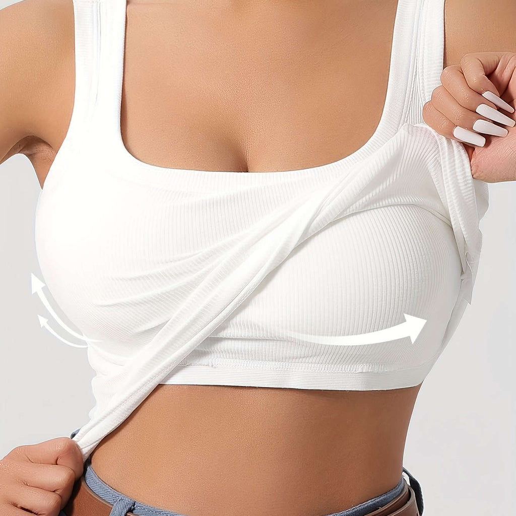 LIYAOYAO Women's Sleeveless Top - Fitted, Removable Padding, Casual   OAXG 
