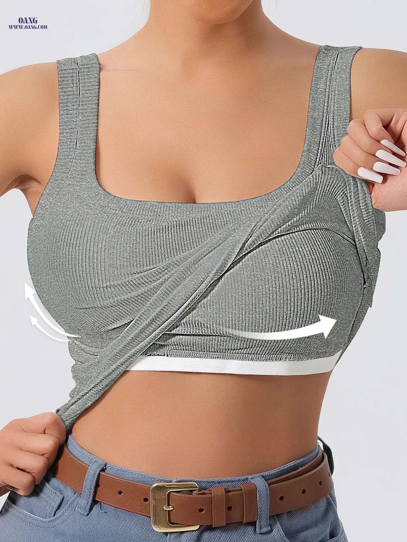 LIYAOYAO Women's Sleeveless Top - Fitted, Removable Padding, Casual   OAXG 