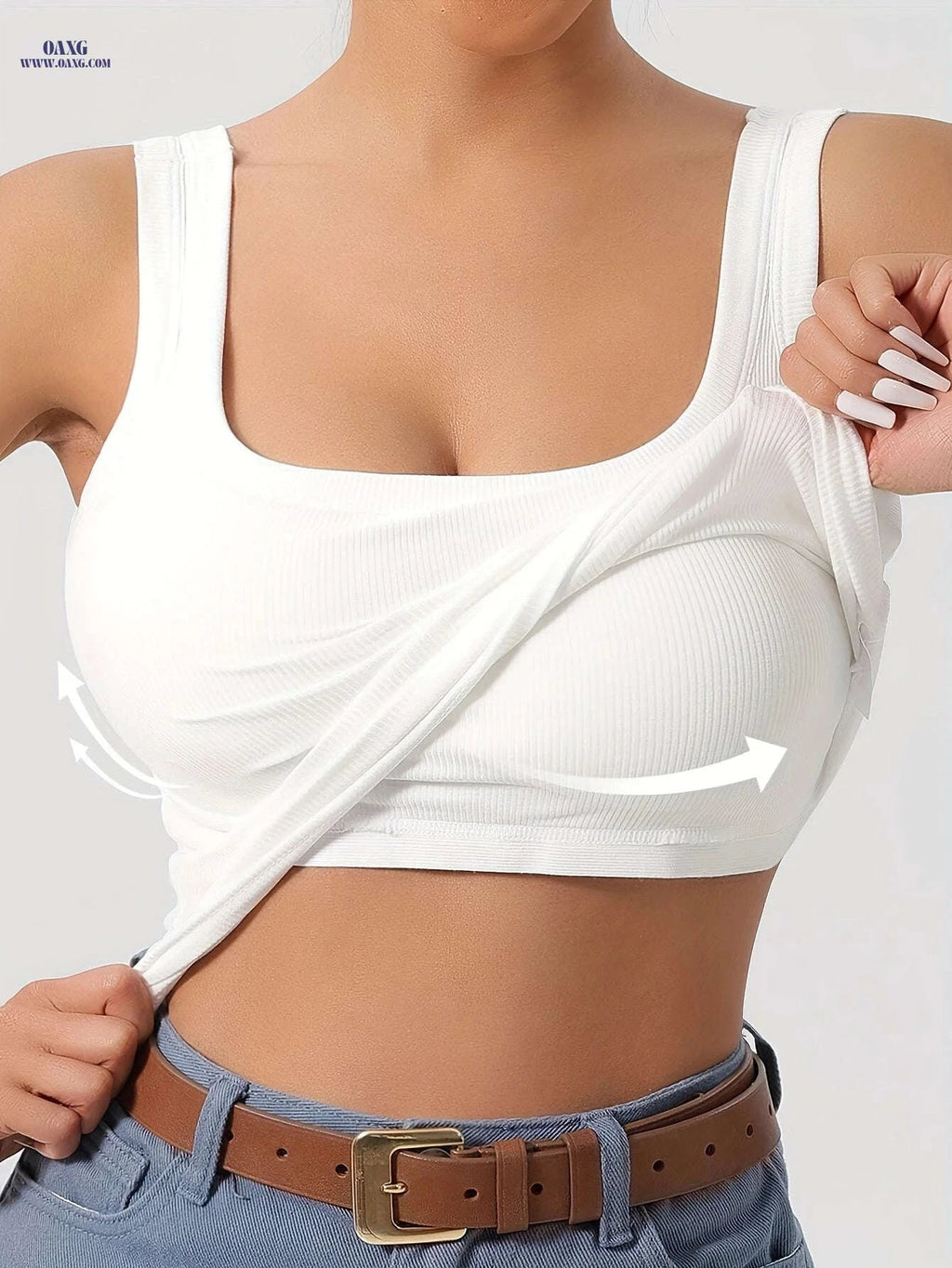 LIYAOYAO Women's Sleeveless Top - Fitted, Removable Padding, Casual   OAXG 