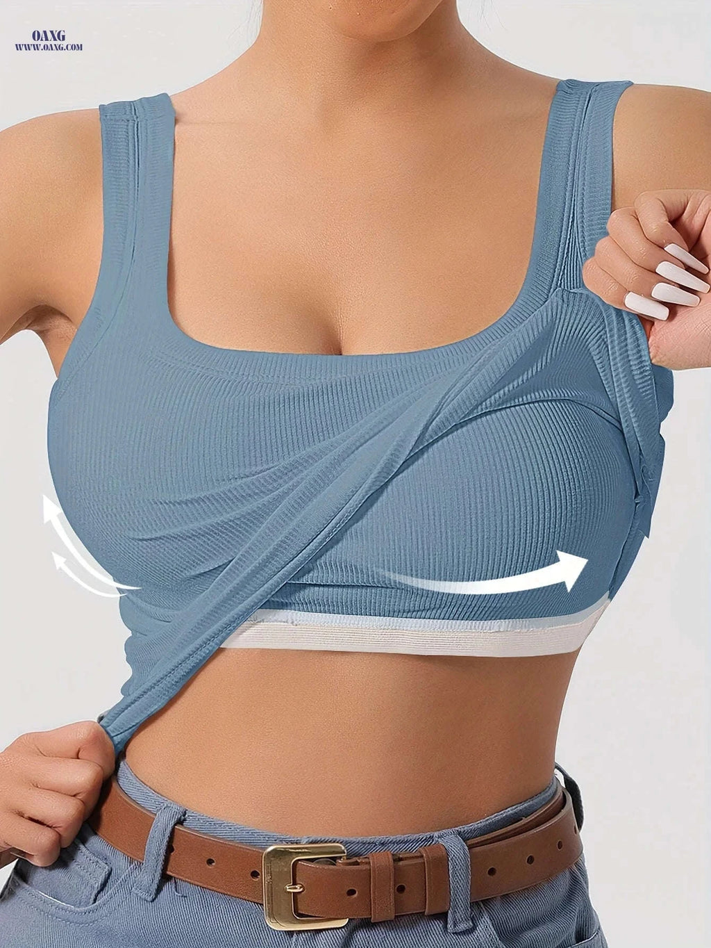 LIYAOYAO Women's Sleeveless Top - Fitted, Removable Padding, Casual   OAXG 