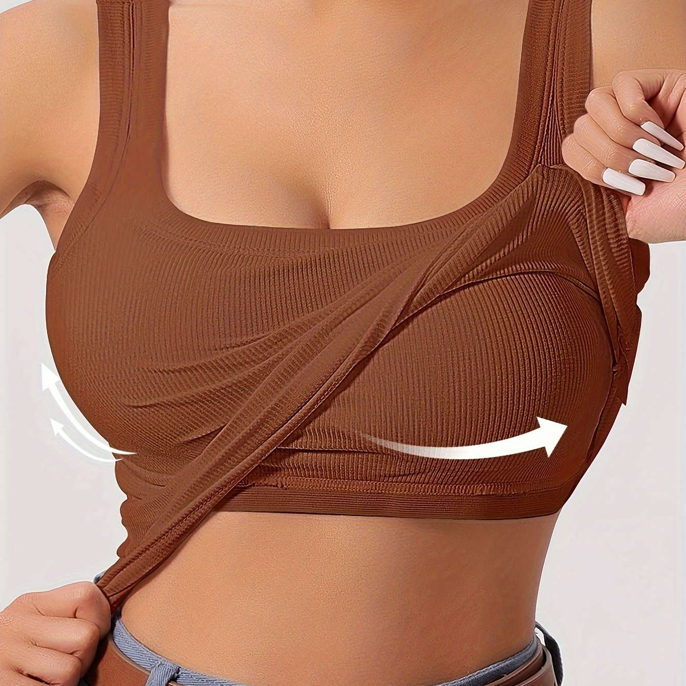 LIYAOYAO Women's Sleeveless Top - Fitted, Removable Padding, Casual   OAXG 