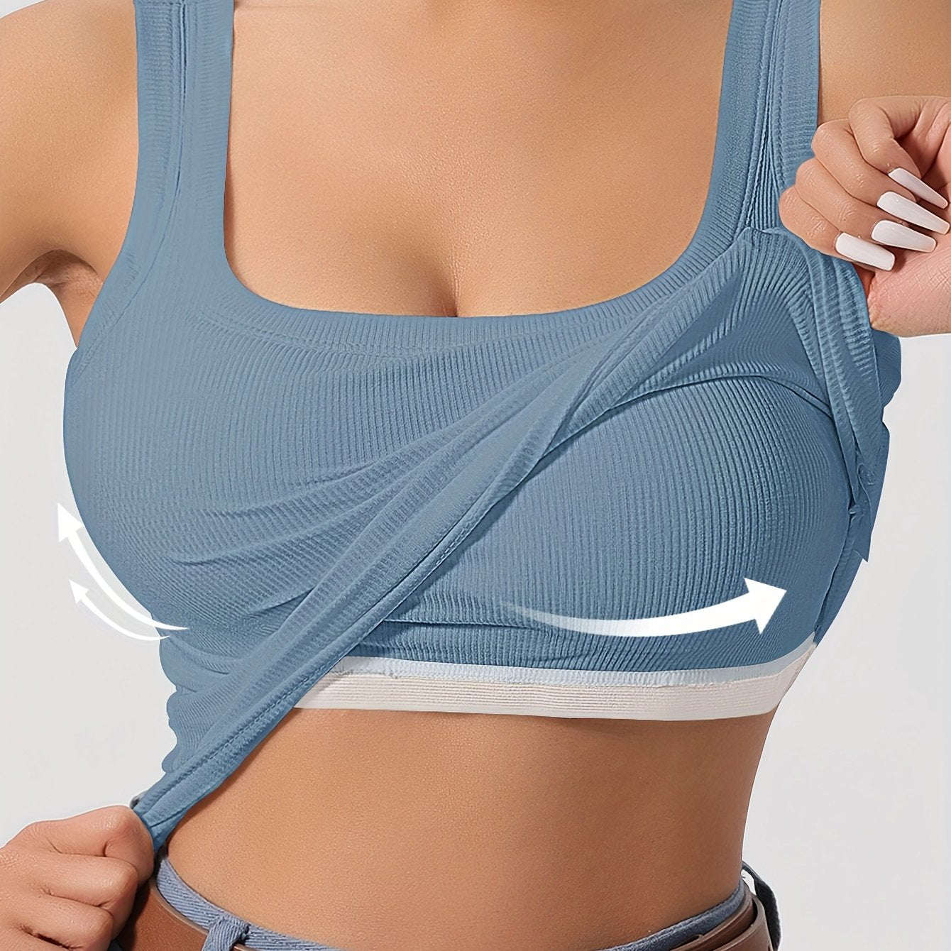 LIYAOYAO Women's Sleeveless Top - Fitted, Removable Padding, Casual   OAXG 