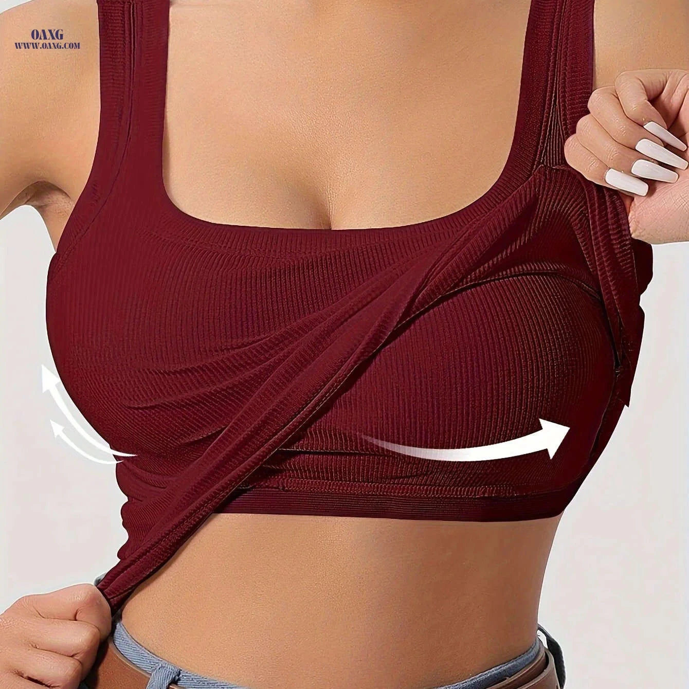 LIYAOYAO Women's Sleeveless Top - Fitted, Removable Padding, Casual   OAXG Black / XS
