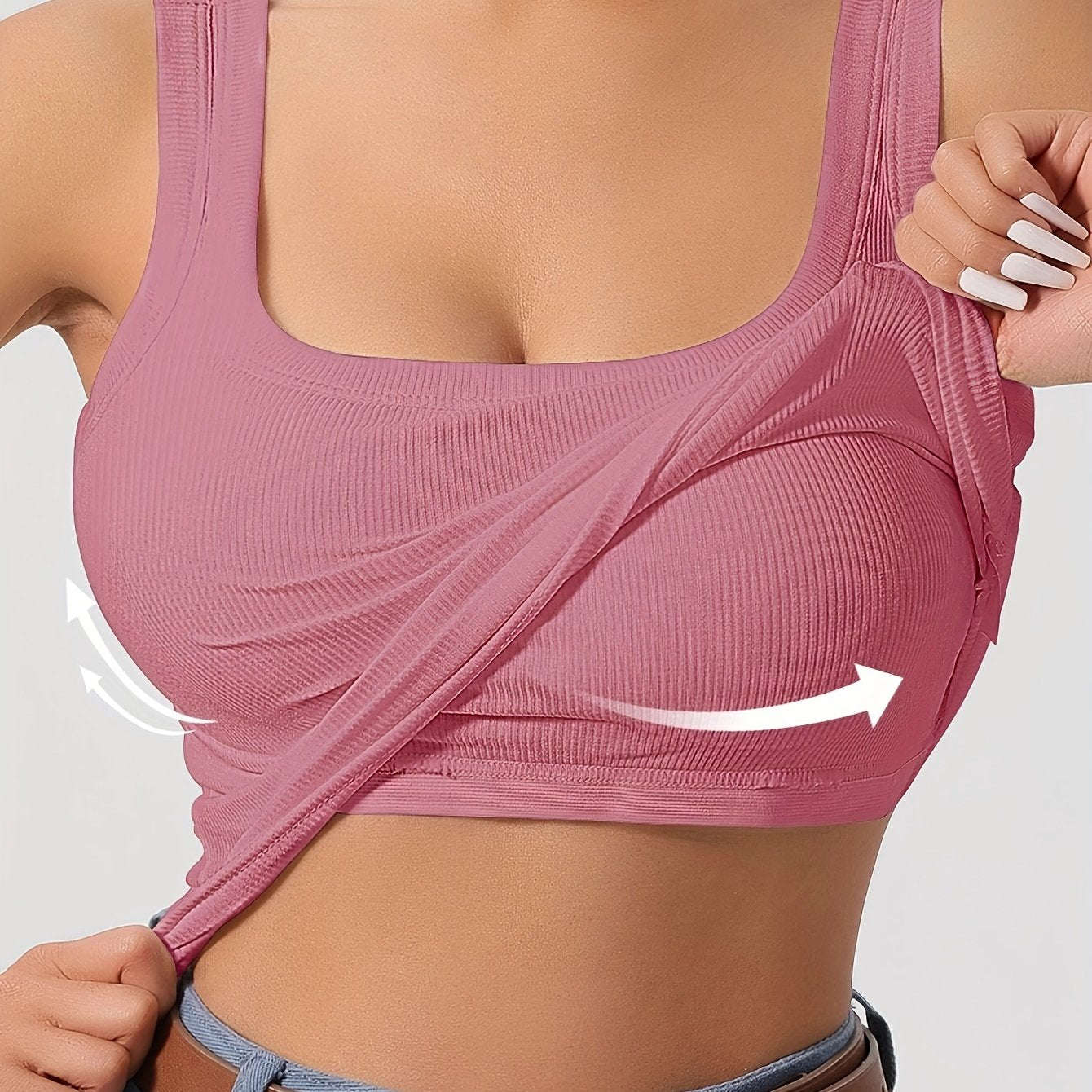 LIYAOYAO Women's Sleeveless Top - Fitted, Removable Padding, Casual   OAXG 