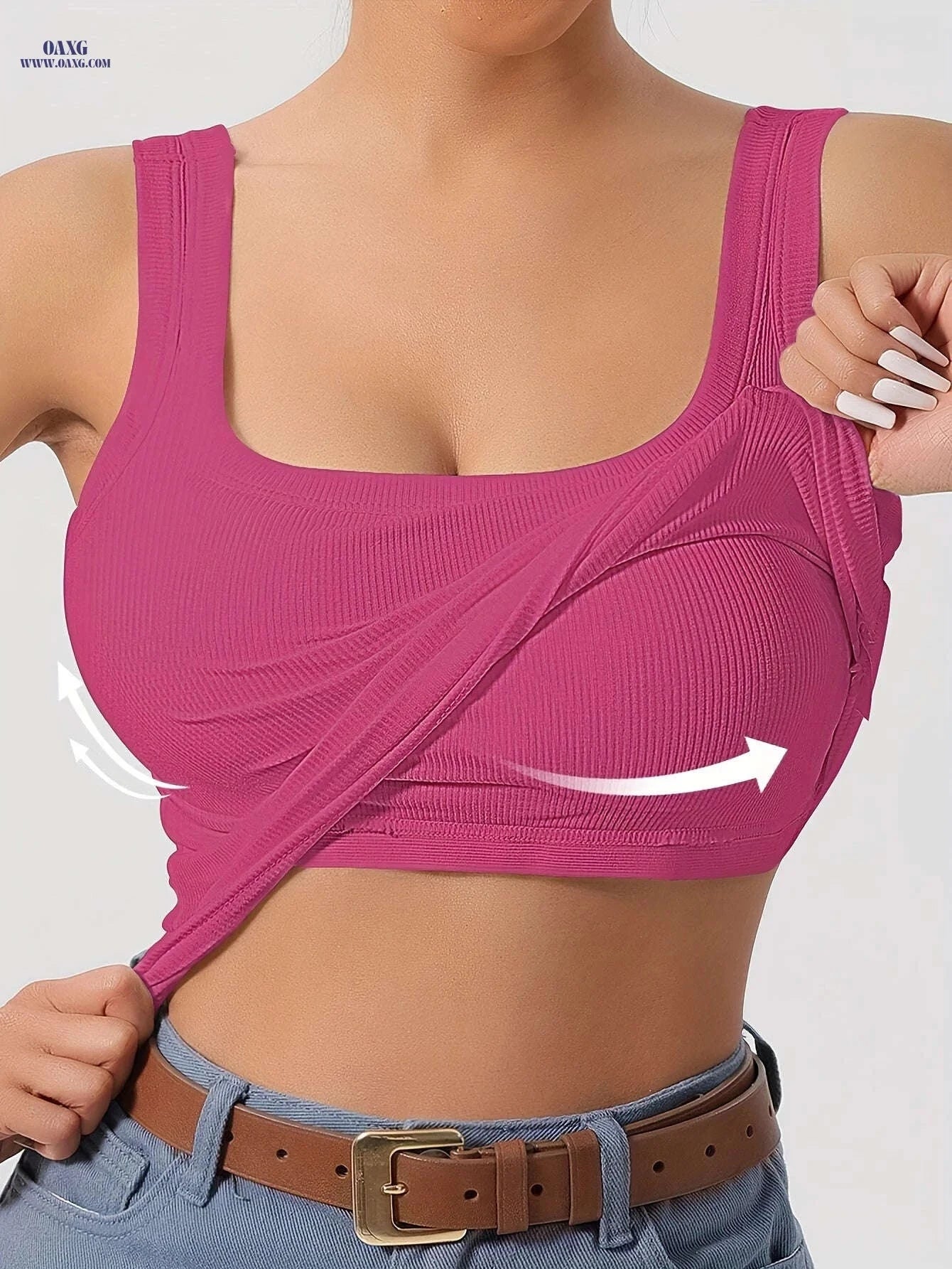 LIYAOYAO Women's Sleeveless Top - Fitted, Removable Padding, Casual   OAXG 