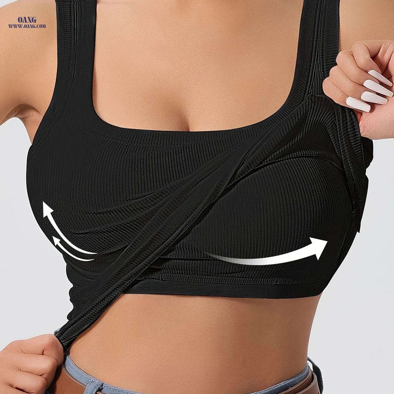 LIYAOYAO Women's Sleeveless Top - Fitted, Removable Padding, Casual   OAXG 