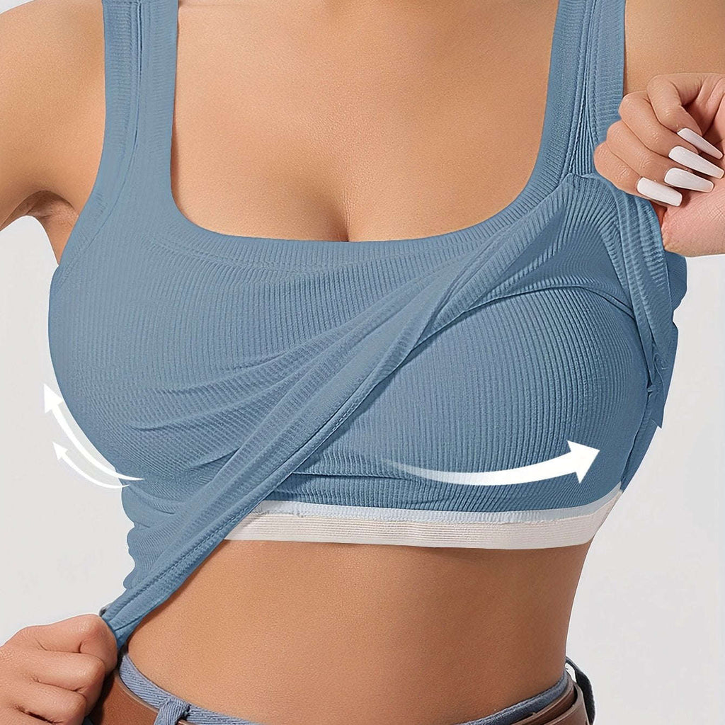 LIYAOYAO Women's Sleeveless Top - Fitted, Removable Padding, Casual   OAXG 