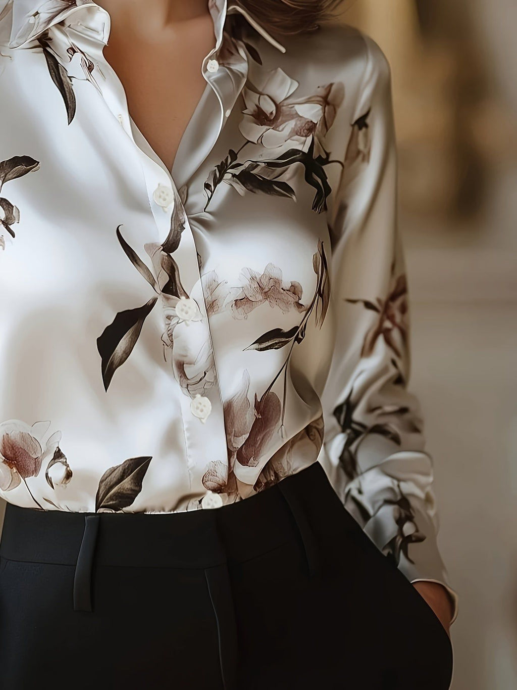 Long-Sleeve Button- Shirt, Classic Collar, Medium Stretch and Machine Washable, Suitable for Office, Commute, or Formal Events, Office Wear, Refined Casual, Smooth Texture   OAXG Mixed colors / S