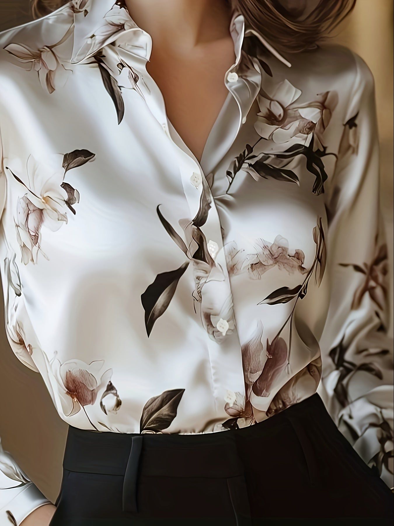 Long-Sleeve Button- Shirt, Classic Collar, Medium Stretch and Machine Washable, Suitable for Office, Commute, or Formal Events, Office Wear, Refined Casual, Smooth Texture   OAXG Mixed colors / S