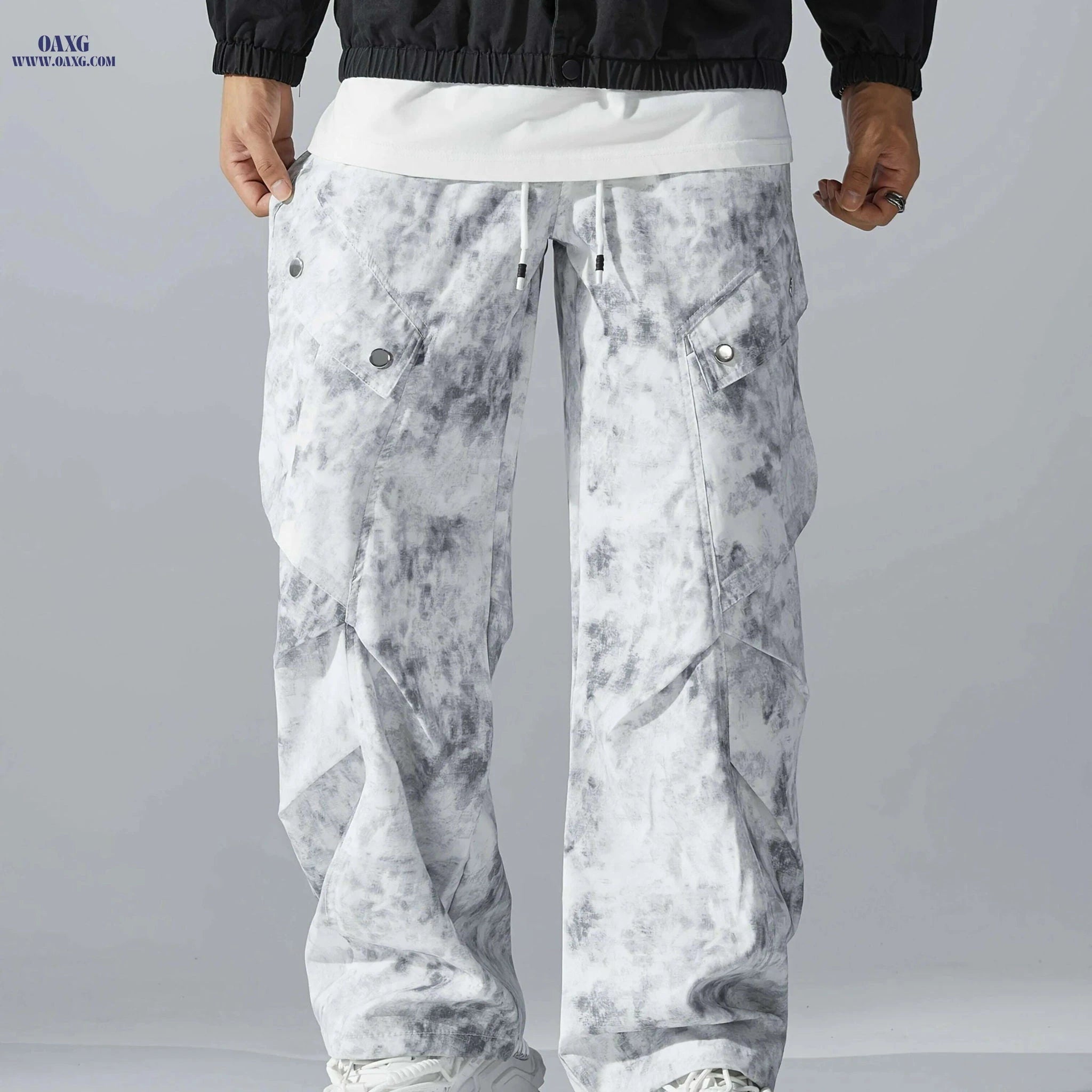 Loose Fit Camouflage Cargo Pants - Men's Streetwear, Multiple Pockets   OAXG 