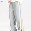 Loose-Fitting Knitted Sports Pants for Men - All Seasons, Drawstring Waist   OAXG Grey / FR XS