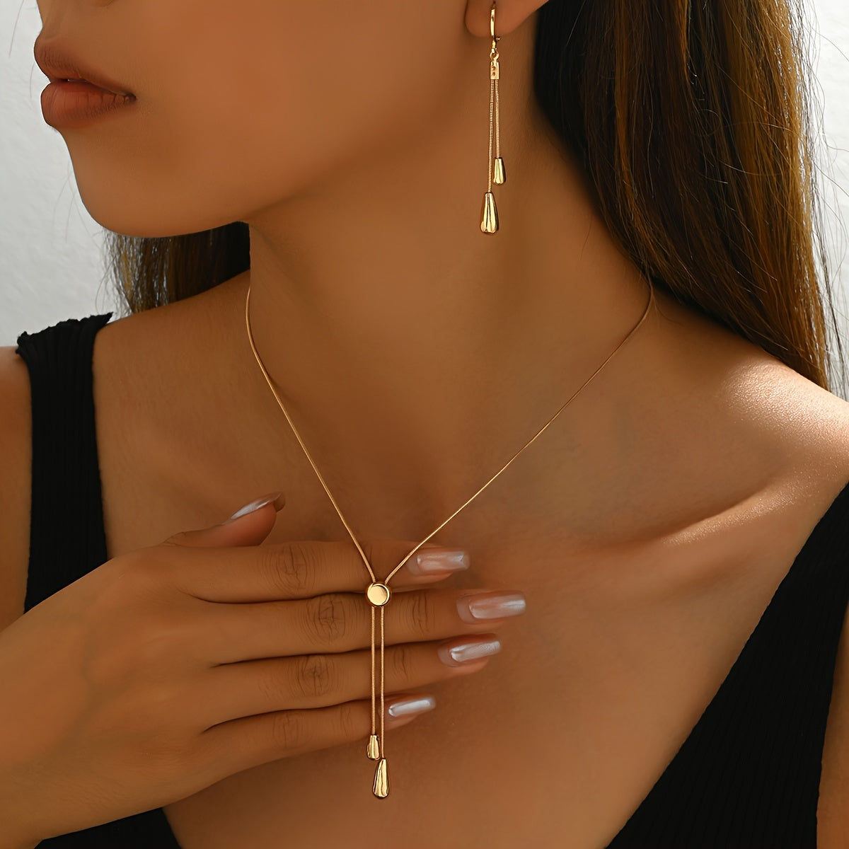 LORYLIN Ensemble de Bijoux Mode - Collier et Boucles d'Oreilles en Chaîne   OAXG 