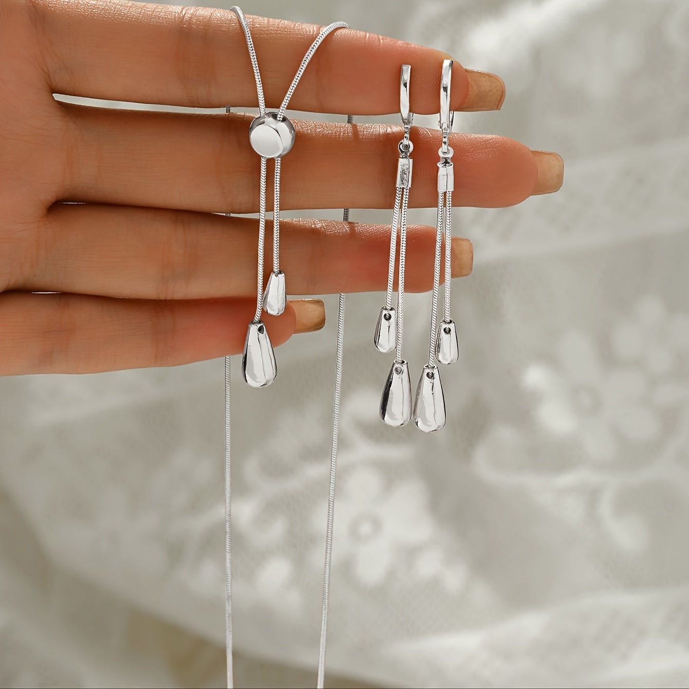 LORYLIN Ensemble de Bijoux Mode - Collier et Boucles d'Oreilles en Chaîne   OAXG Golden