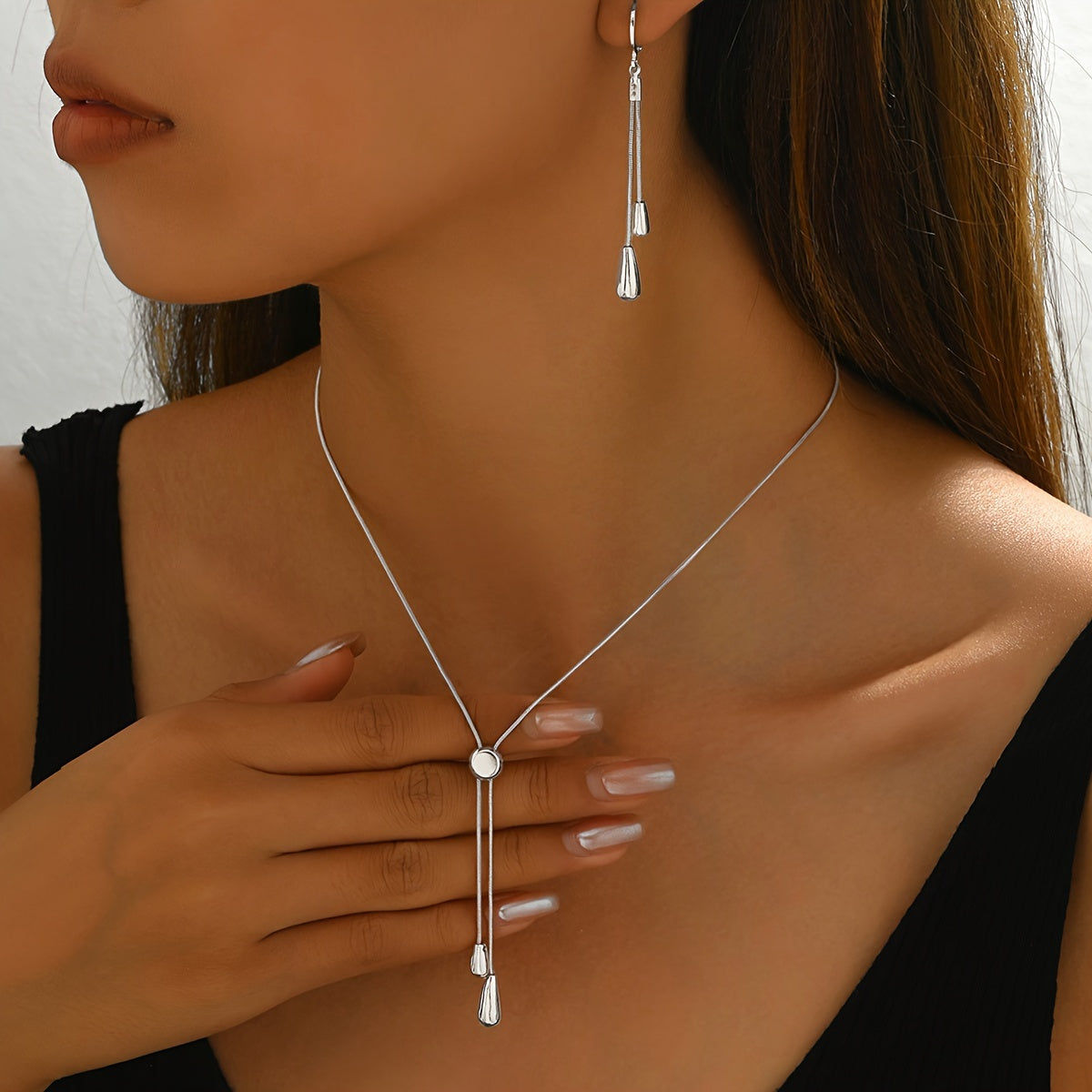 LORYLIN Ensemble de Bijoux Mode - Collier et Boucles d'Oreilles en Chaîne   OAXG Golden