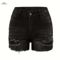 Low Waisted Elastic Denim Shorts - Stylish High Stretch for Women   OAXG 