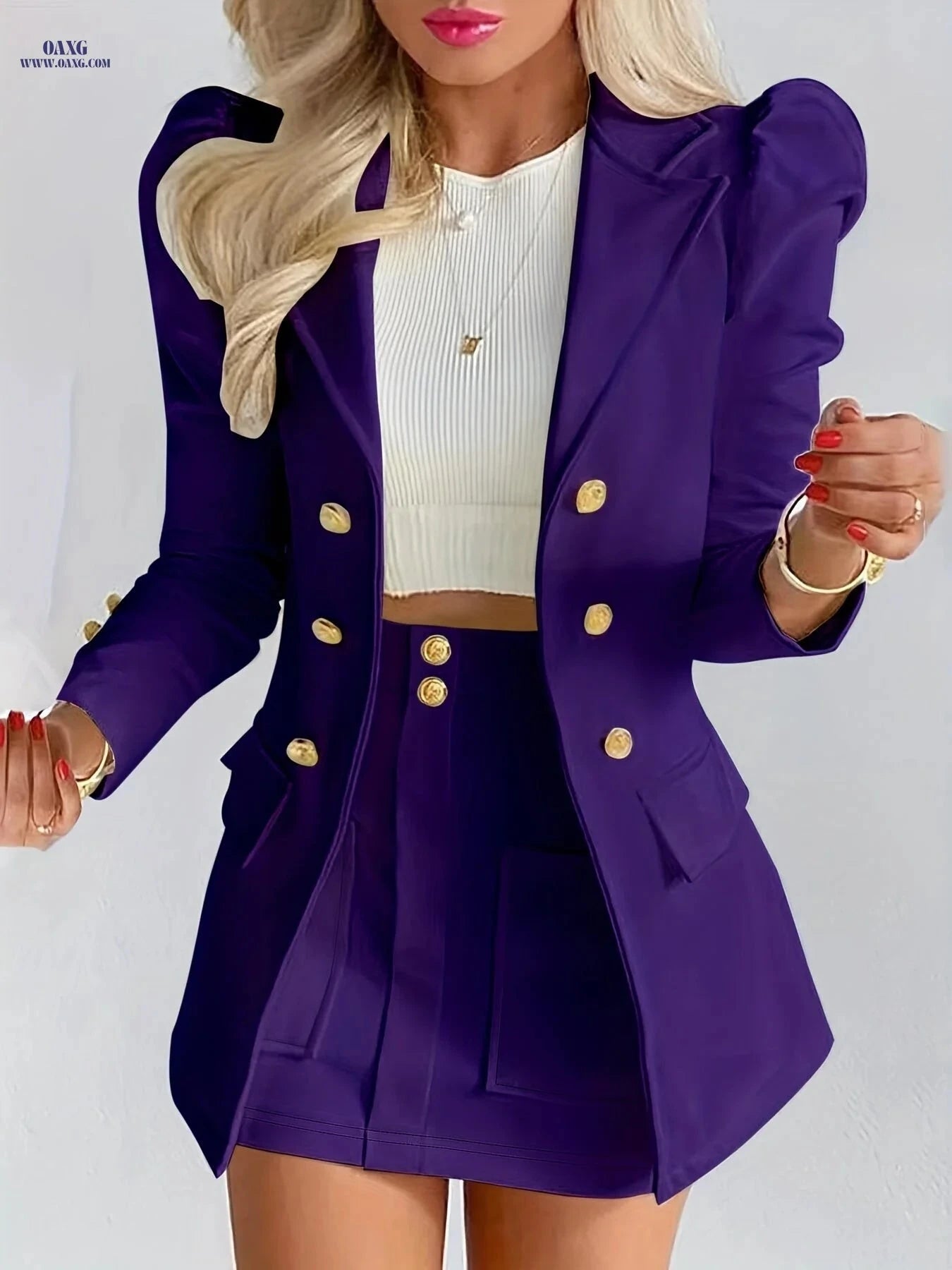 LUDOMI Women's Solid Color Casual Suit - Elegant Fall/Winter Style   OAXG 