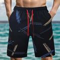 Luxury Men's Summer Shorts - Polyester-Spandex, Knee-Length Casual Comfort   OAXG 