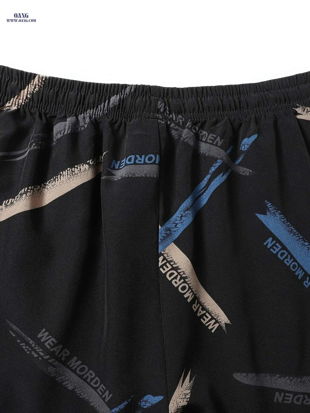 Luxury Men's Summer Shorts - Polyester-Spandex, Knee-Length Casual Comfort   OAXG Black / S