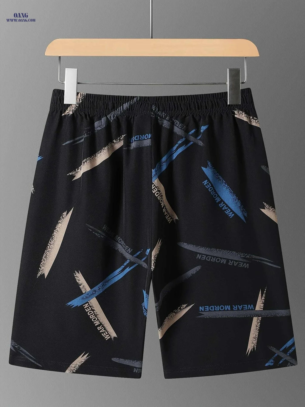 Luxury Men's Summer Shorts - Polyester-Spandex, Knee-Length Casual Comfort   OAXG Black / S