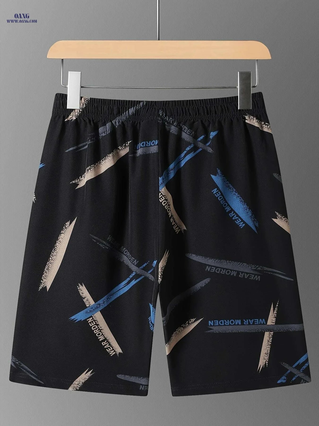 Luxury Men's Summer Shorts - Polyester-Spandex, Knee-Length Casual Comfort   OAXG Black / S