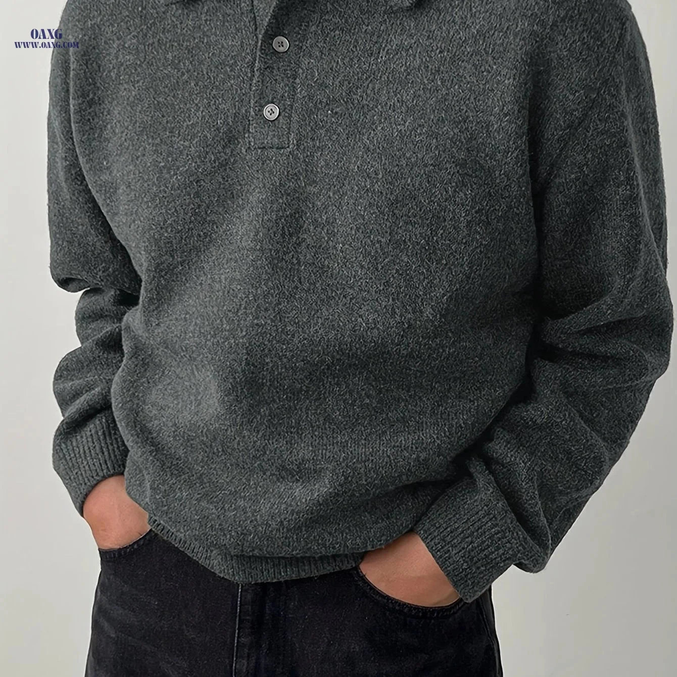 LVLAEA Men's Collar Sweater - Cozy Winter Pullover for Easy Styling   OAXG 