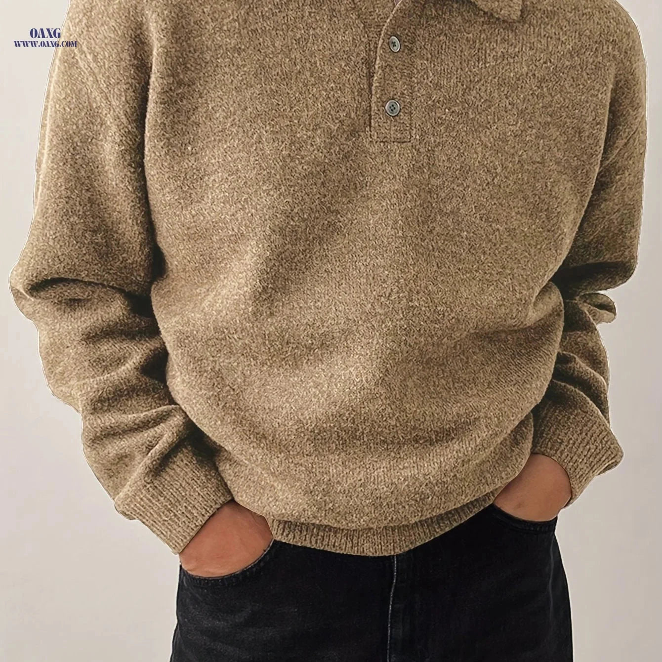 LVLAEA Men's Collar Sweater - Cozy Winter Pullover for Easy Styling   OAXG 