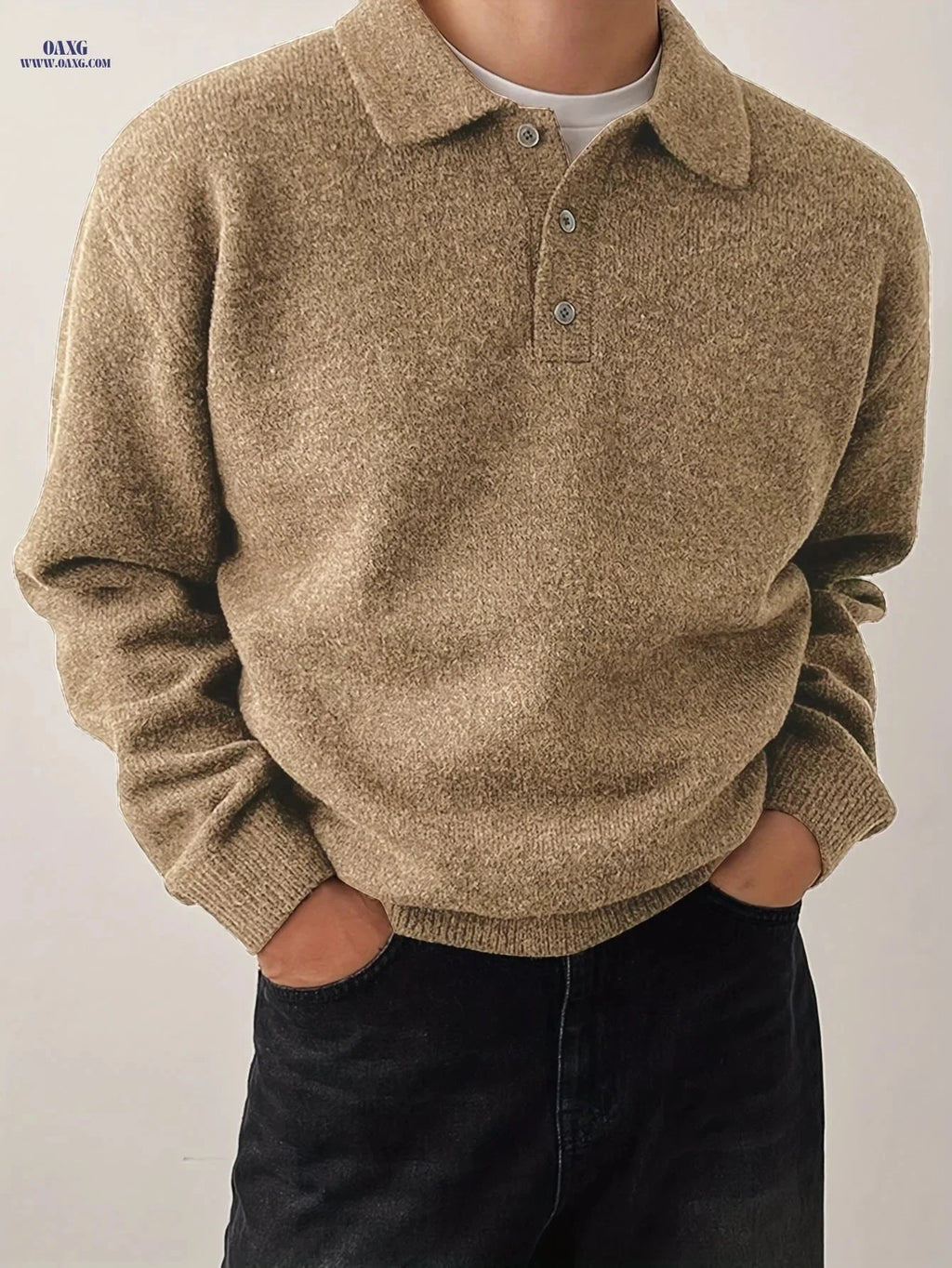 LVLAEA Men's Collar Sweater - Cozy Winter Pullover for Easy Styling   OAXG 