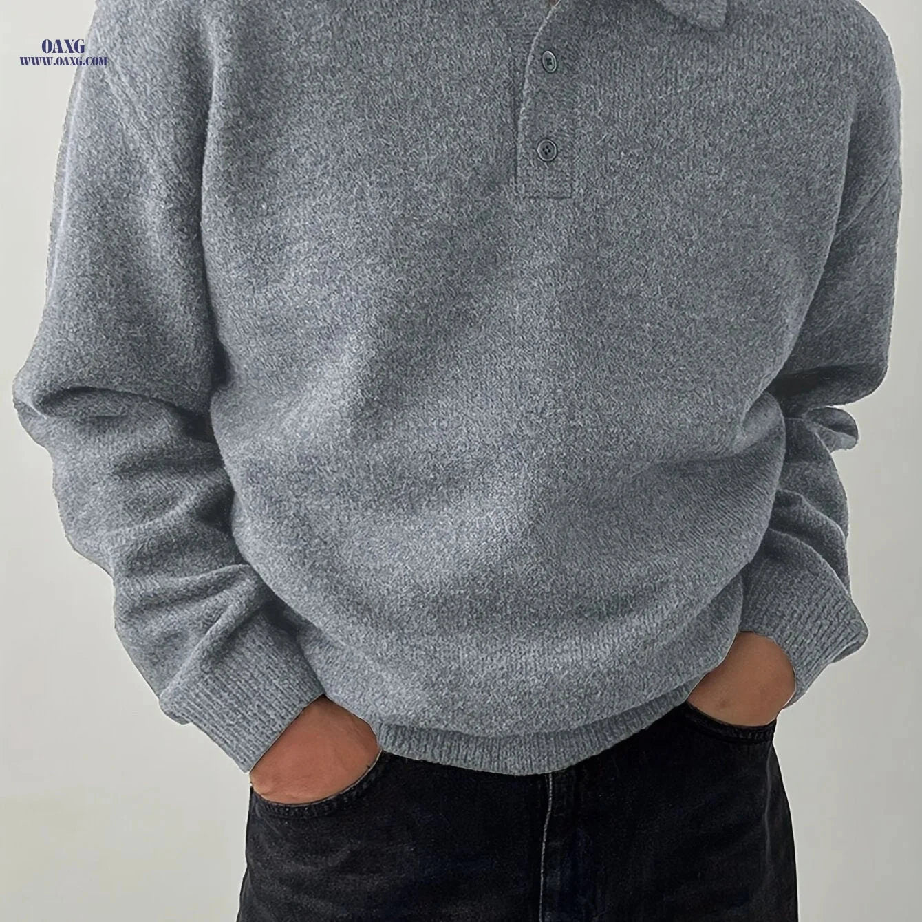 LVLAEA Men's Collar Sweater - Cozy Winter Pullover for Easy Styling   OAXG Coffee Brown / FR S