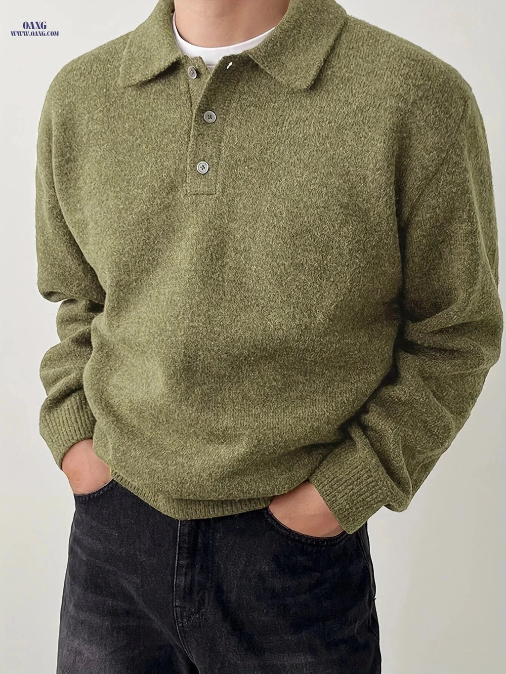 LVLAEA Men's Collar Sweater - Cozy Winter Pullover for Easy Styling   OAXG 