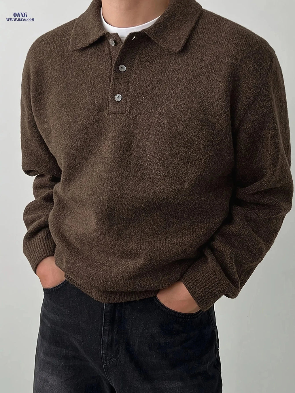 LVLAEA Men's Collar Sweater - Cozy Winter Pullover for Easy Styling   OAXG 