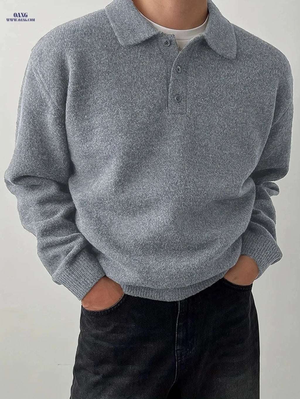 LVLAEA Men's Collar Sweater - Cozy Winter Pullover for Easy Styling   OAXG 