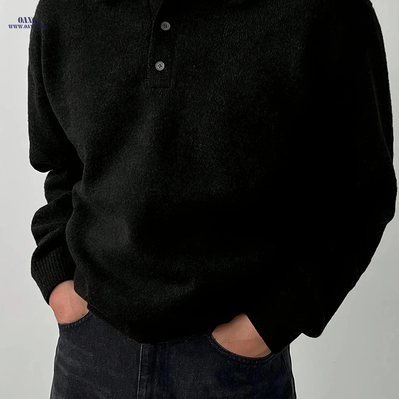 LVLAEA Men's Collar Sweater - Cozy Winter Pullover for Easy Styling   OAXG 