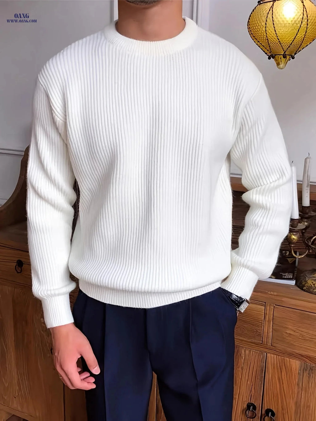 LVLAEA Men's Long Sleeve Knit Pullover - Casual British Style Sweater   OAXG 