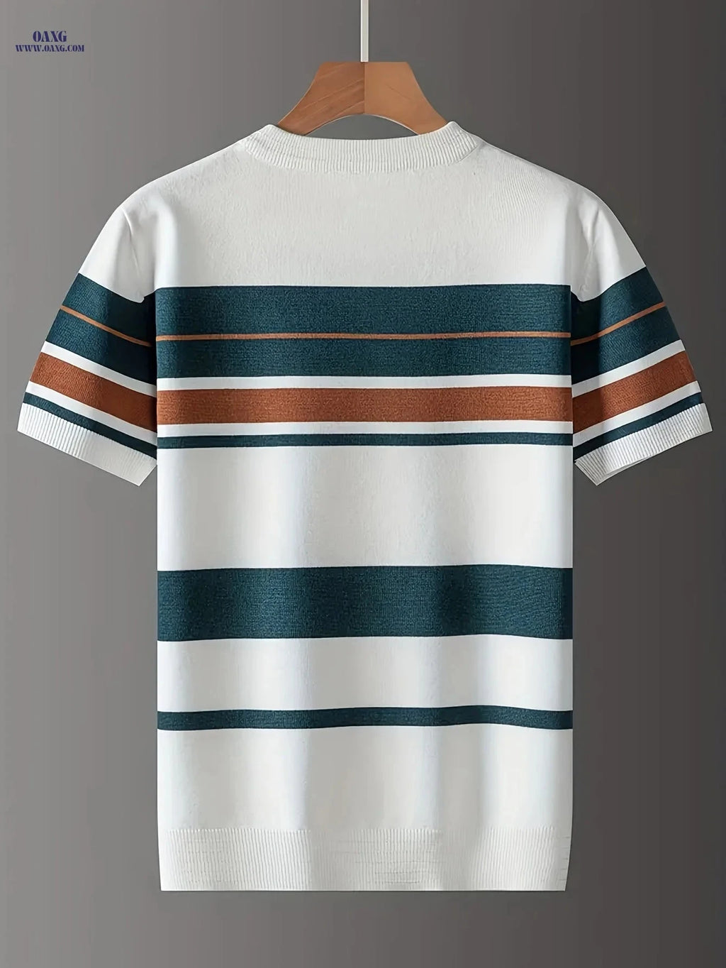 LVLAEA Men's Short-Sleeve Striped T-Shirt - Trendy Summer Fashion   OAXG 
