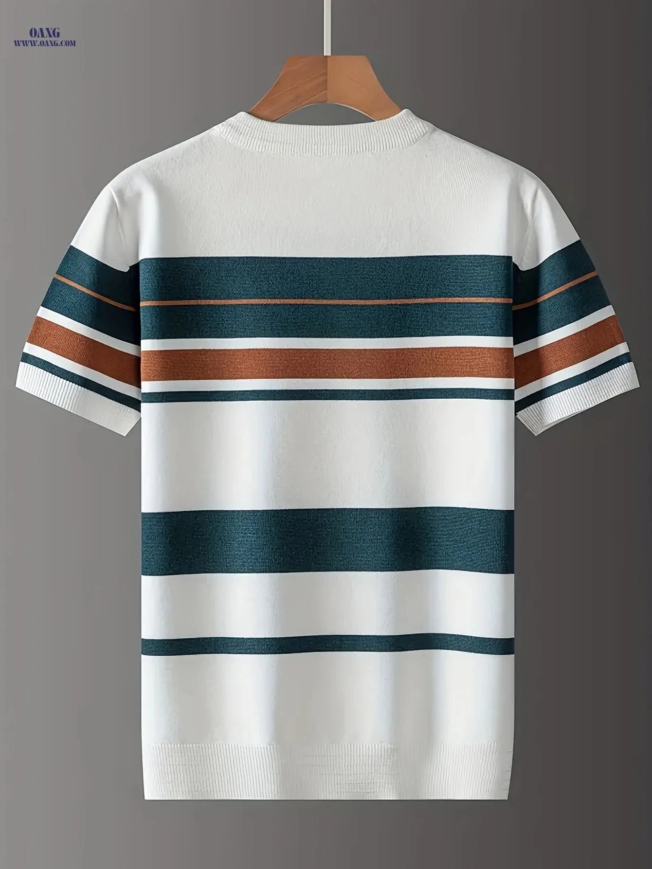 LVLAEA Men's Short-Sleeve Striped T-Shirt - Trendy Summer Fashion   OAXG 